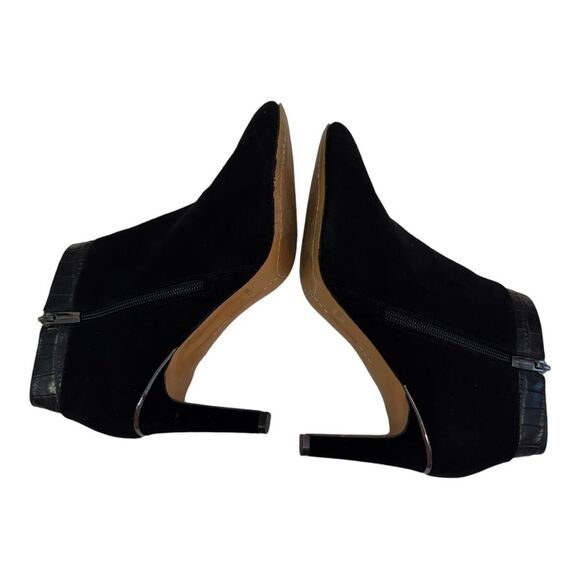 Vince Camuto Black Suede Larkana Bootie Heeled Boho Shoes Size 10M - Picture 9 of 11